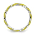 thumbnail image 2 of 925 Sterling Silver Stackable Expressions Twisted Yellow Enameled Ring Size: 10; for Adults and Teens; for Women and Men, 2 of 5