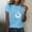 Blue, variant on 2025 Women Tops Casual Short Sleeve Tees Graphic Spring Summer Green Crewneck Womens Tshirts