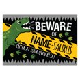 thumbnail image 3 of Personalized Planet 27x18 Beware Of Saurus Enter At Your Own Risk Bedroom Doormat with Custom Name Printed on Colorful Rectangular 1/8” Thick Non Slip Mat for Kids Room, 3 of 6