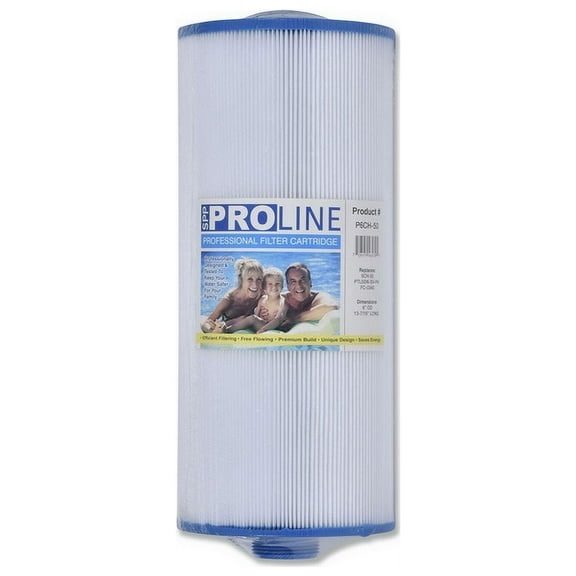 ProLine P6CH-50 Filter Cartridge, Proline, Diameter: 6", Length: 13-7/16", Top: Semi Circular Handle, Bottom: 1-1/2" MPT, 50 sq ft