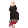 thumbnail image 5 of Sakkas Leonor Women's Boho Casual Long Maxi Caftan Dress Kaftan Cover-up LougeWear - 7-Blackred - One Size, 5 of 5