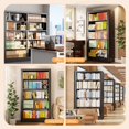 thumbnail image 5 of Hanyu 5-Tier Metal Bookcase with Adjustable Shelves & Book Stopper, 5 of 7