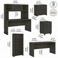 thumbnail image 2 of Echo Bow Front Desk Set with Hutch & Storage in Charcoal Maple - Engineered Wood, 2 of 10