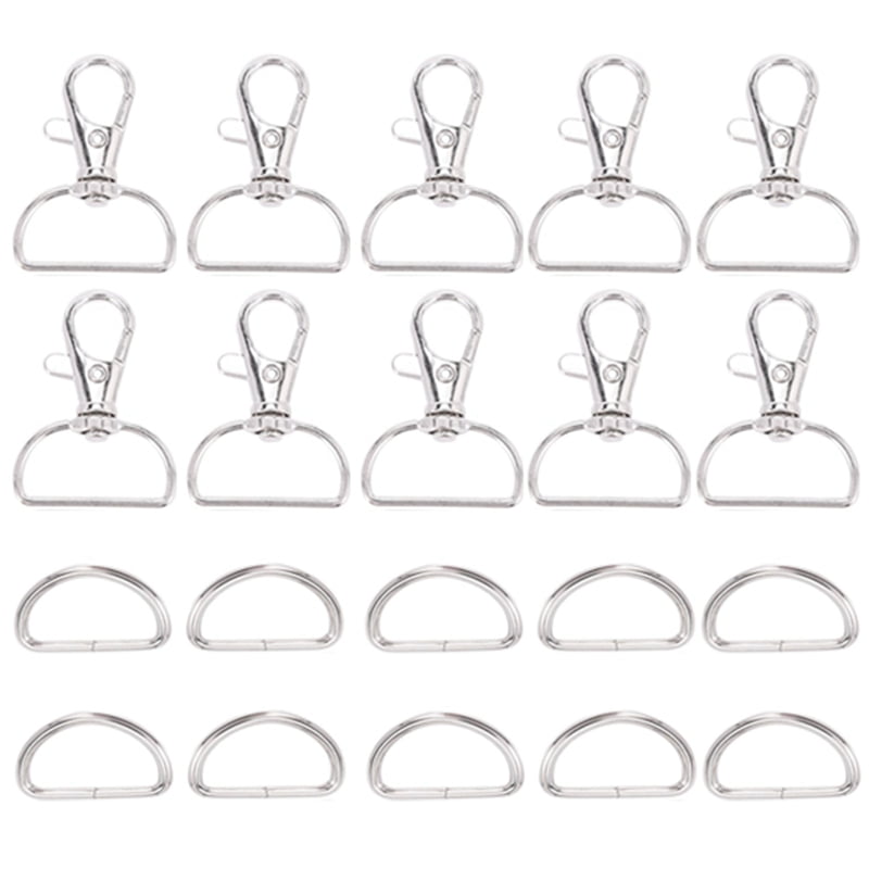 60Pcs Swivel Snap Hooks And D Rings For Lanyard And Sewing Projects (1