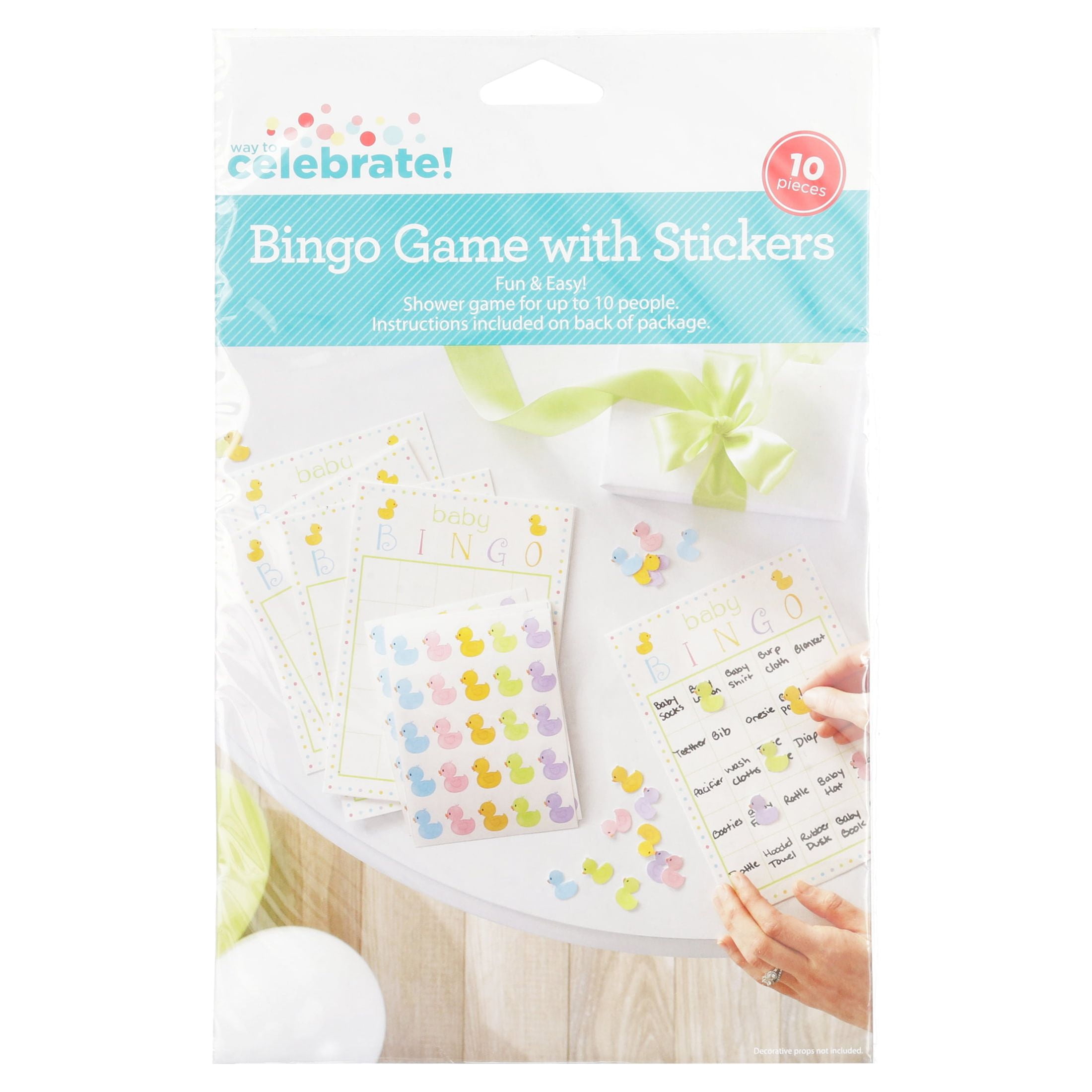 Way to Celebrate! Baby Shower Bingo Game, 10 Ct, Multi-Color