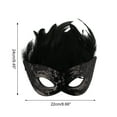 thumbnail image 2 of Unique Bargains 1 Pc Sequined Feathers Party Mask Black Plastic Feather, 2 of 5