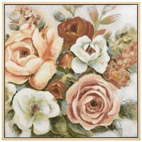 Autumn Blossoms Heavily Textured Hand Painted Framed Canvas Wall Art