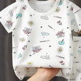 thumbnail image 4 of UAYOTSE Toddler Teen Boys Outfits Sets Size 3 Years-4 Years Short Sleeve Cartoon Print T-Shirts Shorts Trendy Daily Wear White Outfit Set,Sizes 18-24 Months, 4 of 4