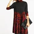 thumbnail image 1 of Qiopertar Robe Patchwork à Manches Longues Col Roulé pour Femmes en Solde à Moins de 5$ en Solde, 1 of 6