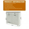 thumbnail image 5 of Farmhouse Double Tilt Out Trash Cabinet for 20 Gallon Trash Cans, Free Standing Recycling Cabinet with Hideaway Drawer, Barn Door Style Laundry Sorter Cabinet, Tilt Out Trash Cabinet for Kitchen, 5 of 16