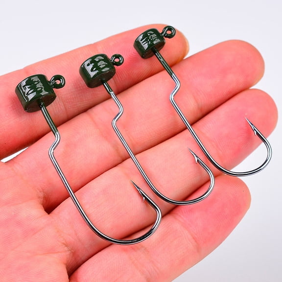 25Pcs Ned Rig Jig Head Hook EWG Mushroom Jig Hooks Bass Lures 1/8 3/16 1/4 oz