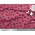 thumbnail image 3 of Soimoi Pink Cotton Jersey Fabric Lion Stencil Foot Animal Print Fabric by the Yard 58 Inch Wide, 3 of 3