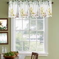 thumbnail image 6 of 2 Pack Eucalyptus Leaf Floral Valance for Window Vintage Yellow Pink Flower Rustic Green Plant Kitchen Valance Rod Pocket Short Curtain Topper Decorative Window Treatment for Living Room 60"x18", 6 of 9