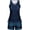 Dark Blue, variant on Plus Size Women's Tummy Control Tankini Set with Built-in Bra – Flattering Boho Swimwear with Shorts, Quick-Dry