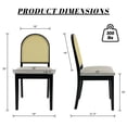 thumbnail image 2 of Dayalane Farmhouse Rattan Backrest Dining Chairs Set of 4, Modern Off-white Velvet Upholstered Kitchen Chairs Solid Wood Side Chairs for Kitchen Dining Room Living Room, Black, 2 of 13