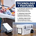 thumbnail image 5 of 60Qt White Wheeled Insulated Cooler Box, Heavy-Duty Ice Chest for Camping & Tailgating, 5 of 13