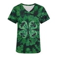 thumbnail image 6 of Kilaqueen St. Patrick's Print Scrubs for Women Short Sleeve V Neck Medical Nursing Shirts with Pockets, 6 of 6