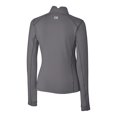 thumbnail image 3 of Women's Cutter & Buck  Gray Norfolk Tides Traverse DryTec Stretch Quarter-Zip Pullover Top, 3 of 3