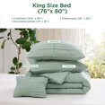 thumbnail image 4 of King Comforter Set, 4 Pieces Soft Pinch Pleat Sage Green Bedding Set for All Season, 4 of 6