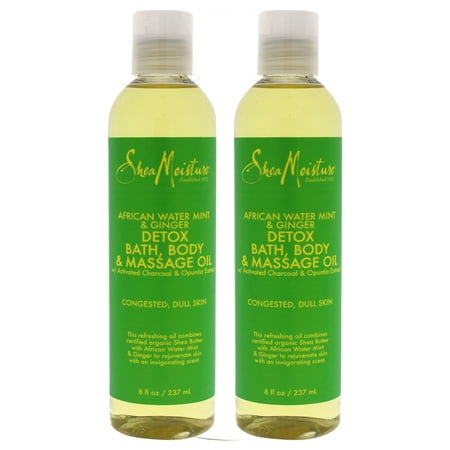 African Water Mint and Ginger Detox Bath-Body and Massage Oil by Shea Moisture for Unisex - 8 oz Oil - Pack of