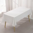 thumbnail image 5 of Fennco Styles Casual Pinstripe Cotton Tablecloth 71" W x 55" L - White Woven Striped Rectangle Table Cover for Everyday Use, Home, Dining Room Décor, Banquets, Family Gathering and Special Occasions, 5 of 5