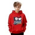 thumbnail image 2 of IWRICH Kids 100 Days of School Hoodie Funny Back to School Graphic Pullover Tops Casual Soft Hooded Sweatshirt,Size 2-13 Years Red 150, 2 of 4
