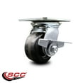 thumbnail image 2 of 4 Inch Heavy Duty Phenolic Caster with Roller Bearing and Brake Service Caster, 2 of 2