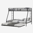 thumbnail image 6 of Miniyam Twin over Full Metal Bunk Bed with Trundle, Square Tube Frame, Space Saving Bunk Bed with Ladder, Black, 6 of 7