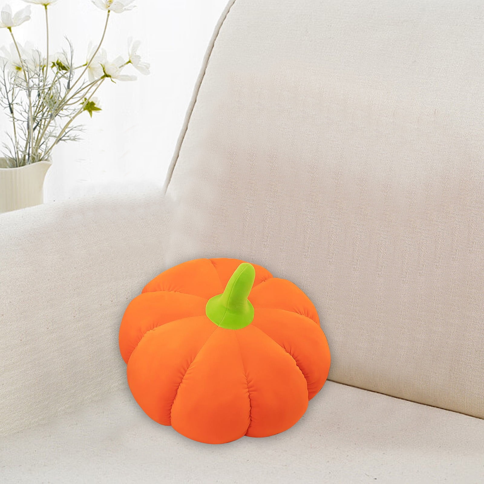 PZCC Lot De 2 Coussins Citrouille Halloween - Décoration D'Automne Pour Canapé, Velours Doux - Ambiance Chaleureuse Et Festive (Marron Et Jaune) - 6
