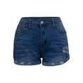 thumbnail image 4 of Audhol Denim Shorts for Women Women's Stretchy Distressed Jean Shorts with Pockets High Waisted Ripped Denim Shorts Cuffed Jean Shorts Short Jean Shorts Light Blue XL, 4 of 9