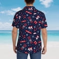 thumbnail image 4 of Vsdgher Winter Skiing Snowflakes Print Men's Hawaiian Shirts Button Down Tropical Holiday Beach Shirts Vacation Clothes,XX-Large, 4 of 7