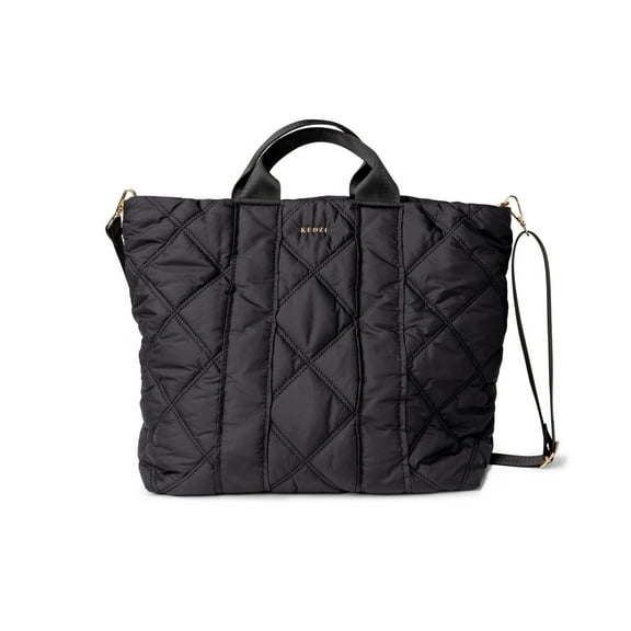 Kedzie Cloud 9 Tote Bag Quilted Puffer Crossbody Purse, Black (Women's)