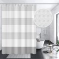 thumbnail image 2 of Blue and White Striped Waffle Shower Curtain Ombre Nautical Splicing Stall Bath Curtain Rustic Farmhouse Neutral Bathtub Curtain for Kids Bathroom Waterproof Decor with Hooks,60x72 Inch, 2 of 6
