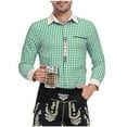 thumbnail image 1 of Blusa y camisa de manga larga con cuello vuelto para hombre, blusa informal de moda con botones y retazos, blusa de manga larga con cuello vuelto, blusa de poliéster para hombre, 1 of 5