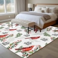 thumbnail image 5 of Rectangle Area Rug 6x9ft,Christmas Red Bird Green Leaf Washable Carpet Non-Slip Runner Accent Rugs Indoor Floor Mat for Bedroom Living Room Decor,Watercolor Cardinal Plant, 5 of 9