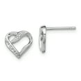 thumbnail image 1 of 925 Sterling Silver Diamond Heart Earrings Love, 1 of 6