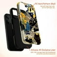 thumbnail image 4 of Artistic Black Cat Collage Phone Case, Vintage Paper, Stars, and Yellow Flowers Design, Unique iPhone Cover for iPhone 17 16 15 14 13 12 11 Pro Plus Mini, 4 of 6