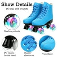 thumbnail image 5 of GAMBE Leather Roller Skates, 4 Wheels Flash for Men and Women, Outdoor Gift, Blue, Women's 10.5 / Men's 9, 5 of 8