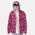 thumbnail image 4 of Sigee Pink Butterfly Print UPF50+ Men's Sun Protection Hoodie Shirt SPF UV Shirt Long Sleeve Fishing Outdoor Lightweight, S-3XL, 4 of 9