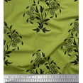 thumbnail image 1 of Soimoi Modal Satin Fabric Leaves & Floral Block Print Fabric by Yard 42 Inch Wide, 1 of 3