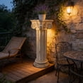 thumbnail image 3 of 28.93'' Roman Column Pedestal Plant Stand with Base, Greek Style Pillar Sculpture Magnesium Oxide Decorative Stand for Indoor Outdoor Garden Patio Wedding Party Display,Antique White, 3 of 9