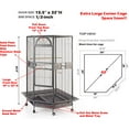 thumbnail image 2 of 64" Extra Large Pentagon Corner Flight Bird Parrot Cage for Cockatiel Parakeet Budgies Aviary Canary Lovebird Finch Parrot with Around Metal Seed Skirts, 2 of 6