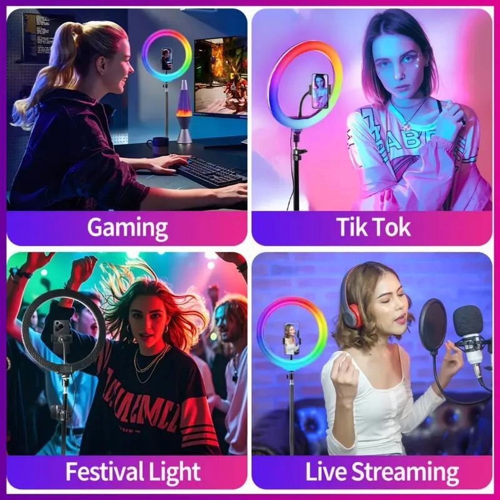 UEGOGO  12-Inch RGB Selfie Ring Light - 43.3-Inch Tripod and  Ideal for Photography Studios, Video Recording, Live Streaming, Gaming Streams, and More