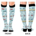 thumbnail image 4 of FORMRS Womens Knee High Socks Casual Long Thick Travel Daily Wear, 2 Pairs, Blue Trains Pattern, 4 of 6
