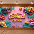 thumbnail image 5 of Colorful Happy Purim Banner Festive Purim Display Carnival Clown Hat Festive Backdrop for Purim Celebration Costume Party Indoor Decor, 5 of 9