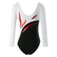 thumbnail image 2 of TiaoBug Kids Girls Gymnastics Leotards Shiny Rhinestone Long Sleeve Ballet Dance Jumpsuit Unitard White 8, 2 of 7
