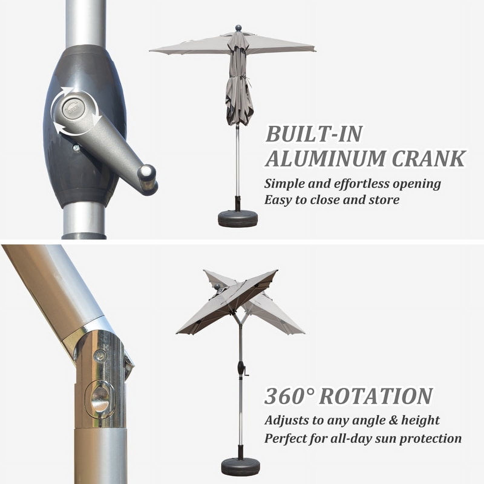 Domi Outdoor 5.91'×3.94' Outdoor Patio Market Umbrella with Aluminum Pole, UV-Resistant Canopy, Wind Vent, Tilt & Crank System—Ideal for Patio, Garden, Deck, Pool, Outdoor Dining