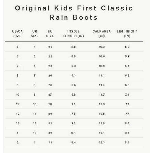 Hunter Kids First Classic Skeleton Rain Boots size US 5 UK 4