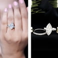 thumbnail image 4 of Rosec Jewels Lab Grown Diamond 3 Carat Engagement Ring with Wedding Band - IGI Certified Marquise Ring Set - E-VS1 Quality, 18K White Gold, US 7.50, 4 of 9