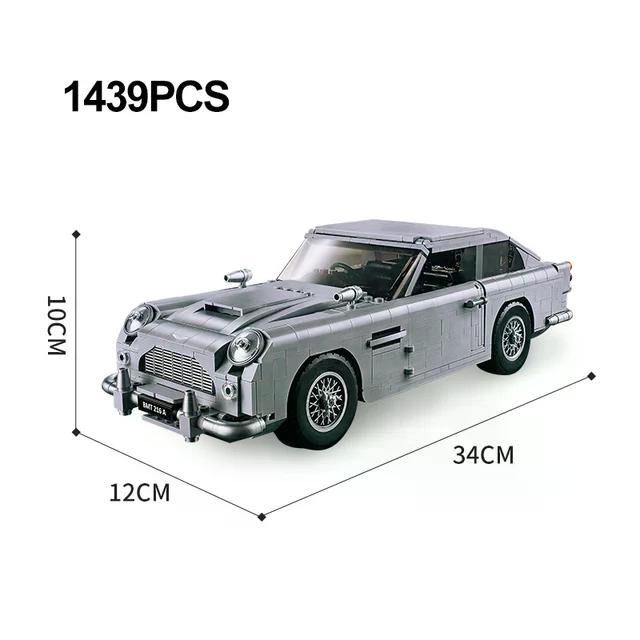 1439 piezas de bloques de construcción de coches clásicos James Bond DB5 007, modelo 10262, juguetes para armar vehículos, regalo para niños, adultos y niños